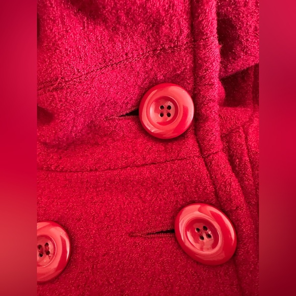 Ambition Crimson Button-Front Peacoat - Picture 9 of 9